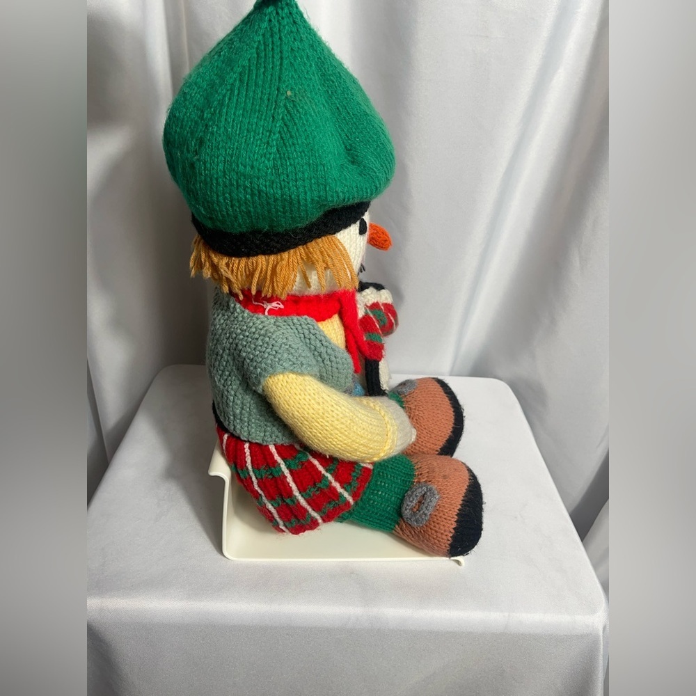 Jean Greenhowe Colorful All Knitted Clown Doll Plushie Bag Pipe Vintage Holiday - Picture 3 of 11